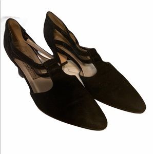 Amalfi Flirt Black Suede Vintage Pointed Shoe Sz 6.5